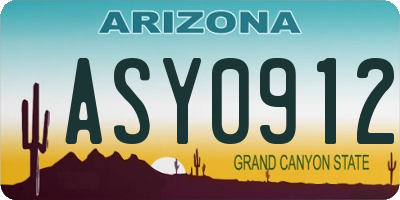 AZ license plate ASY0912