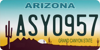 AZ license plate ASY0957