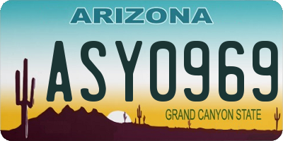 AZ license plate ASY0969