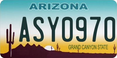 AZ license plate ASY0970