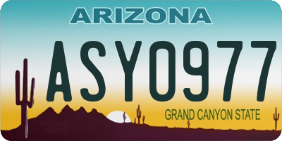 AZ license plate ASY0977