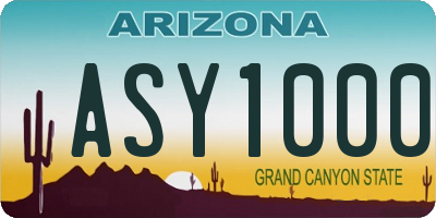 AZ license plate ASY1000