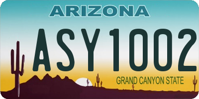 AZ license plate ASY1002