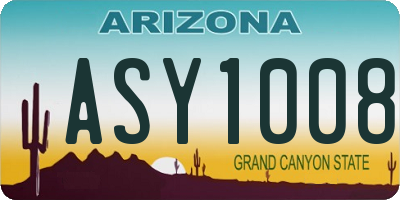 AZ license plate ASY1008