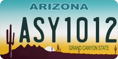 AZ license plate ASY1012