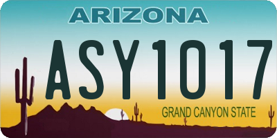 AZ license plate ASY1017