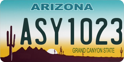 AZ license plate ASY1023