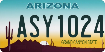 AZ license plate ASY1024