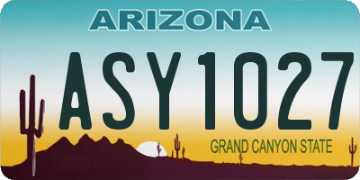AZ license plate ASY1027
