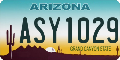 AZ license plate ASY1029