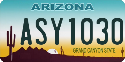 AZ license plate ASY1030
