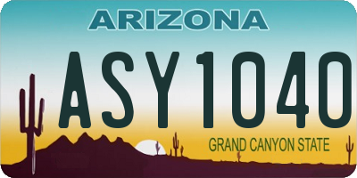 AZ license plate ASY1040