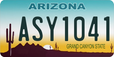 AZ license plate ASY1041