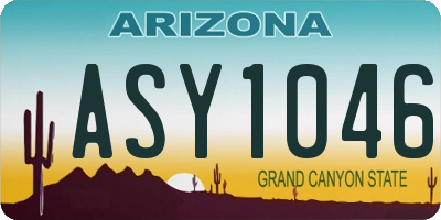 AZ license plate ASY1046