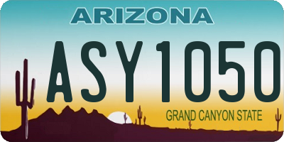 AZ license plate ASY1050