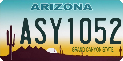 AZ license plate ASY1052