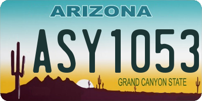 AZ license plate ASY1053
