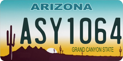 AZ license plate ASY1064