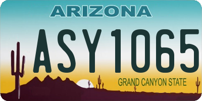 AZ license plate ASY1065