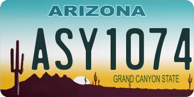 AZ license plate ASY1074