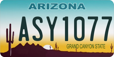 AZ license plate ASY1077