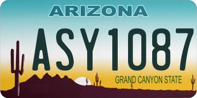 AZ license plate ASY1087