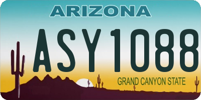 AZ license plate ASY1088