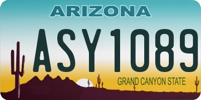 AZ license plate ASY1089