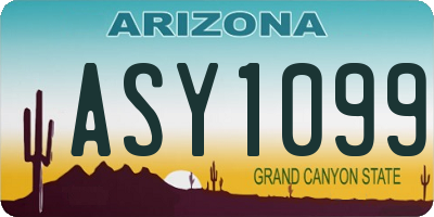 AZ license plate ASY1099