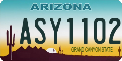 AZ license plate ASY1102