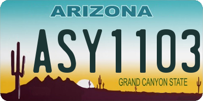 AZ license plate ASY1103