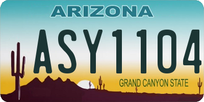 AZ license plate ASY1104
