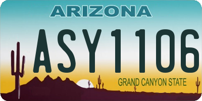 AZ license plate ASY1106
