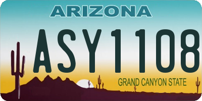 AZ license plate ASY1108