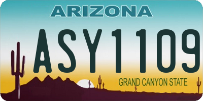 AZ license plate ASY1109