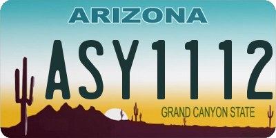 AZ license plate ASY1112