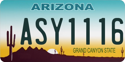 AZ license plate ASY1116