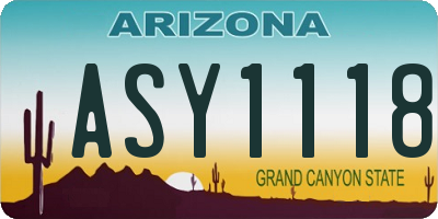 AZ license plate ASY1118