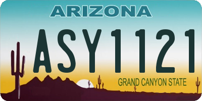 AZ license plate ASY1121