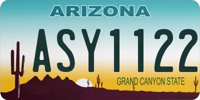 AZ license plate ASY1122