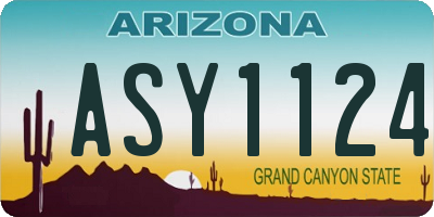 AZ license plate ASY1124