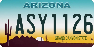 AZ license plate ASY1126