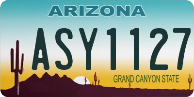 AZ license plate ASY1127