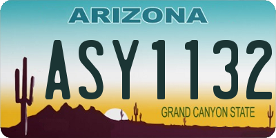 AZ license plate ASY1132