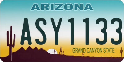 AZ license plate ASY1133