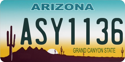 AZ license plate ASY1136