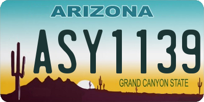 AZ license plate ASY1139