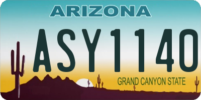 AZ license plate ASY1140