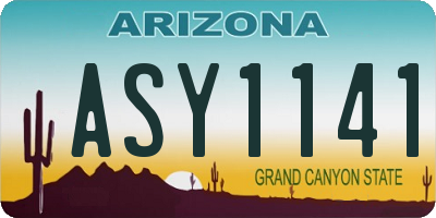AZ license plate ASY1141