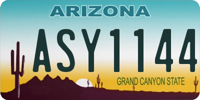AZ license plate ASY1144